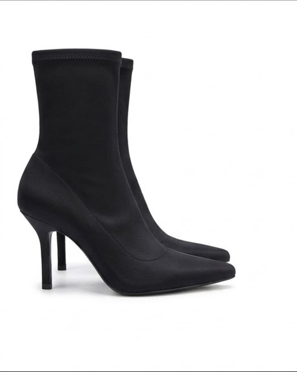 Primark Black Stretch Stiletto Sock Ankle Boots