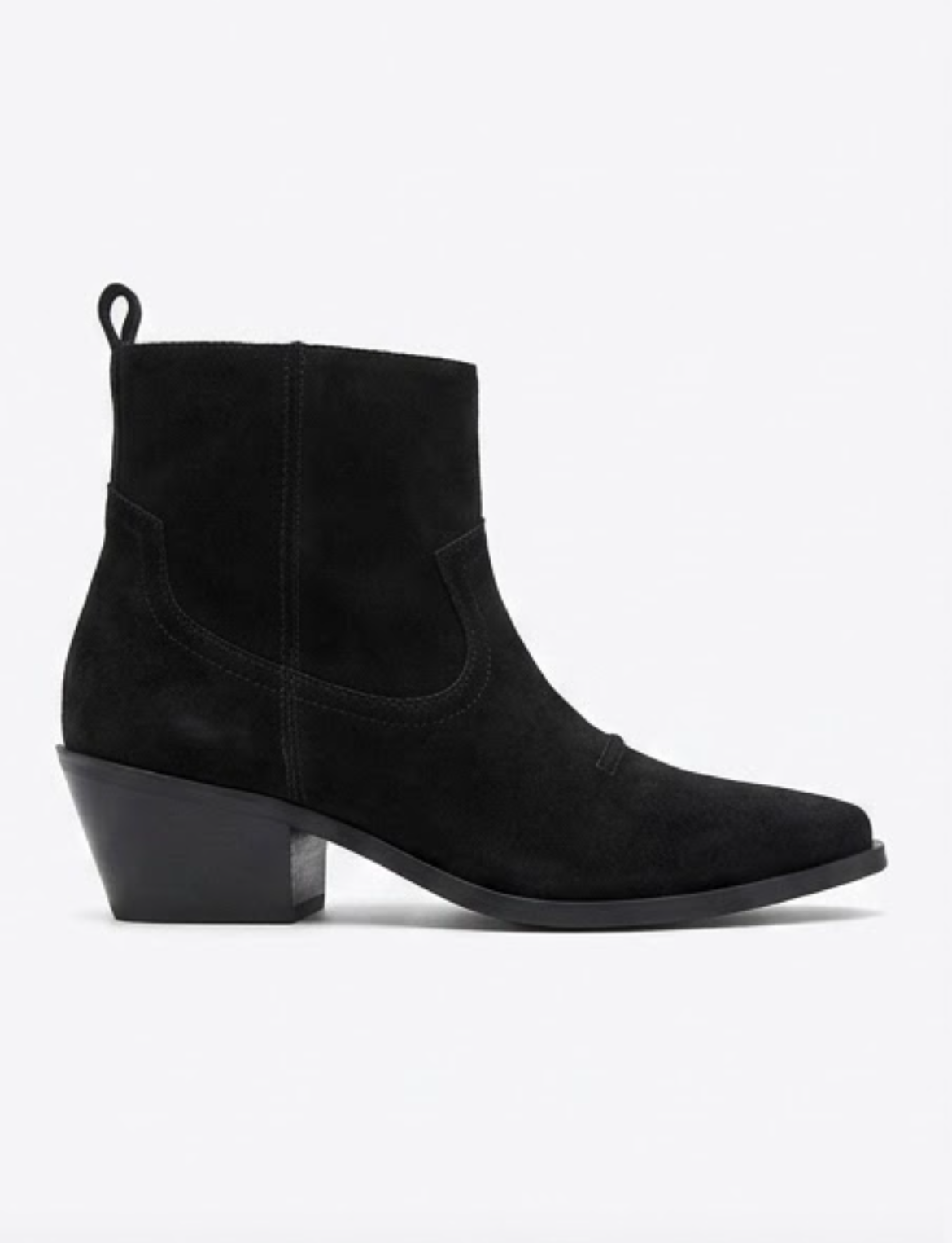 New Look Black Suede-Effect Western Block Heel Ankle Boots