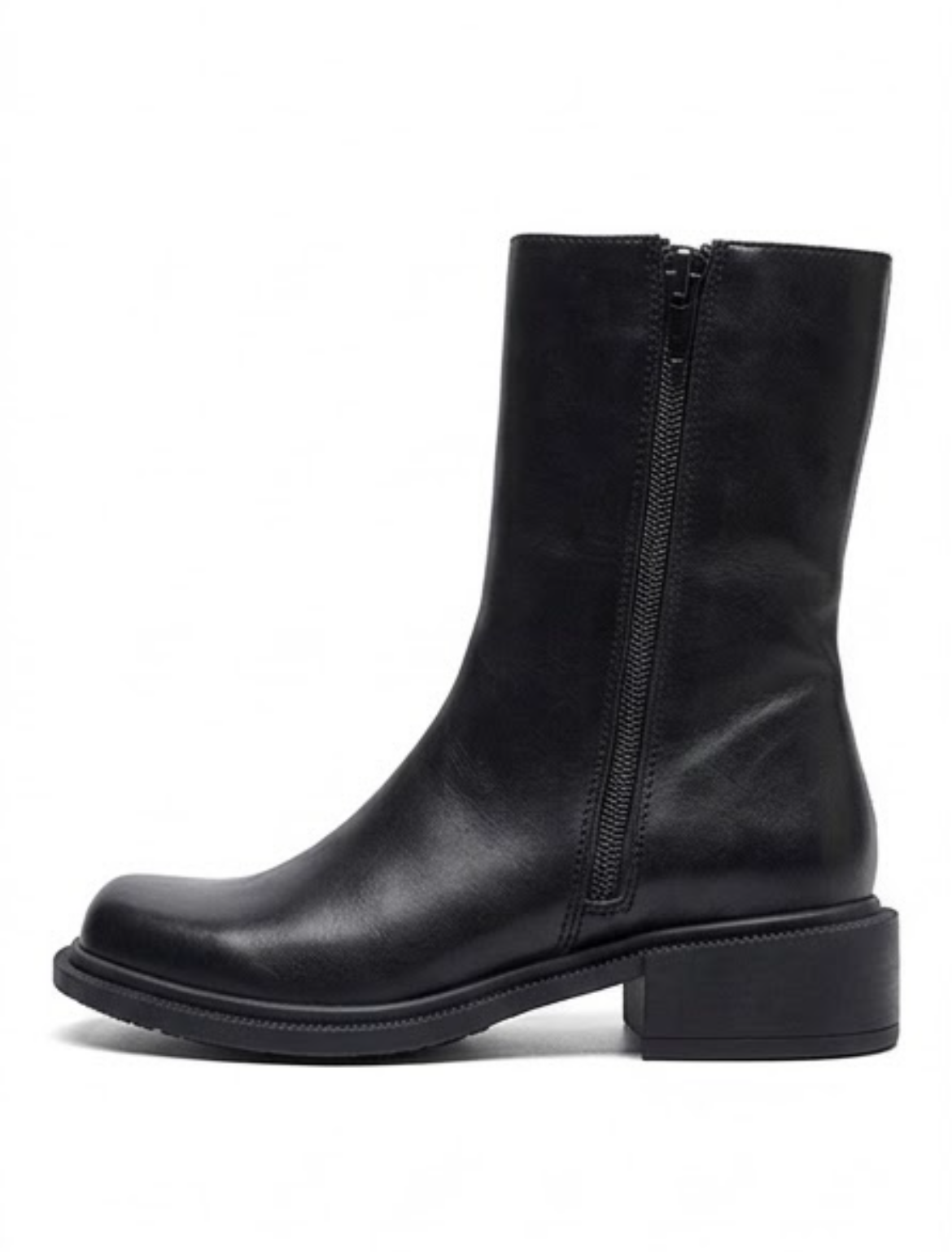 Primark Black Square Toe Mid-Calf Boots