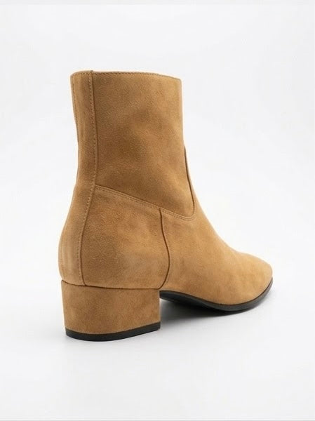 Primark Camel Suede-Effect Low Block Heel Ankle Boots