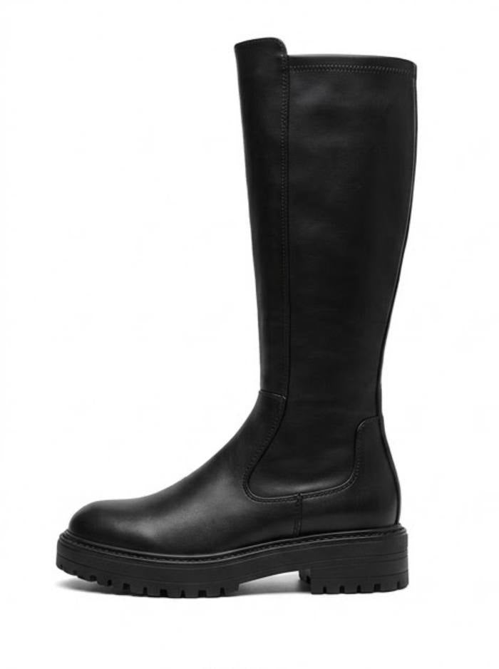 Zara Black Chunky Sole Knee-High Boots