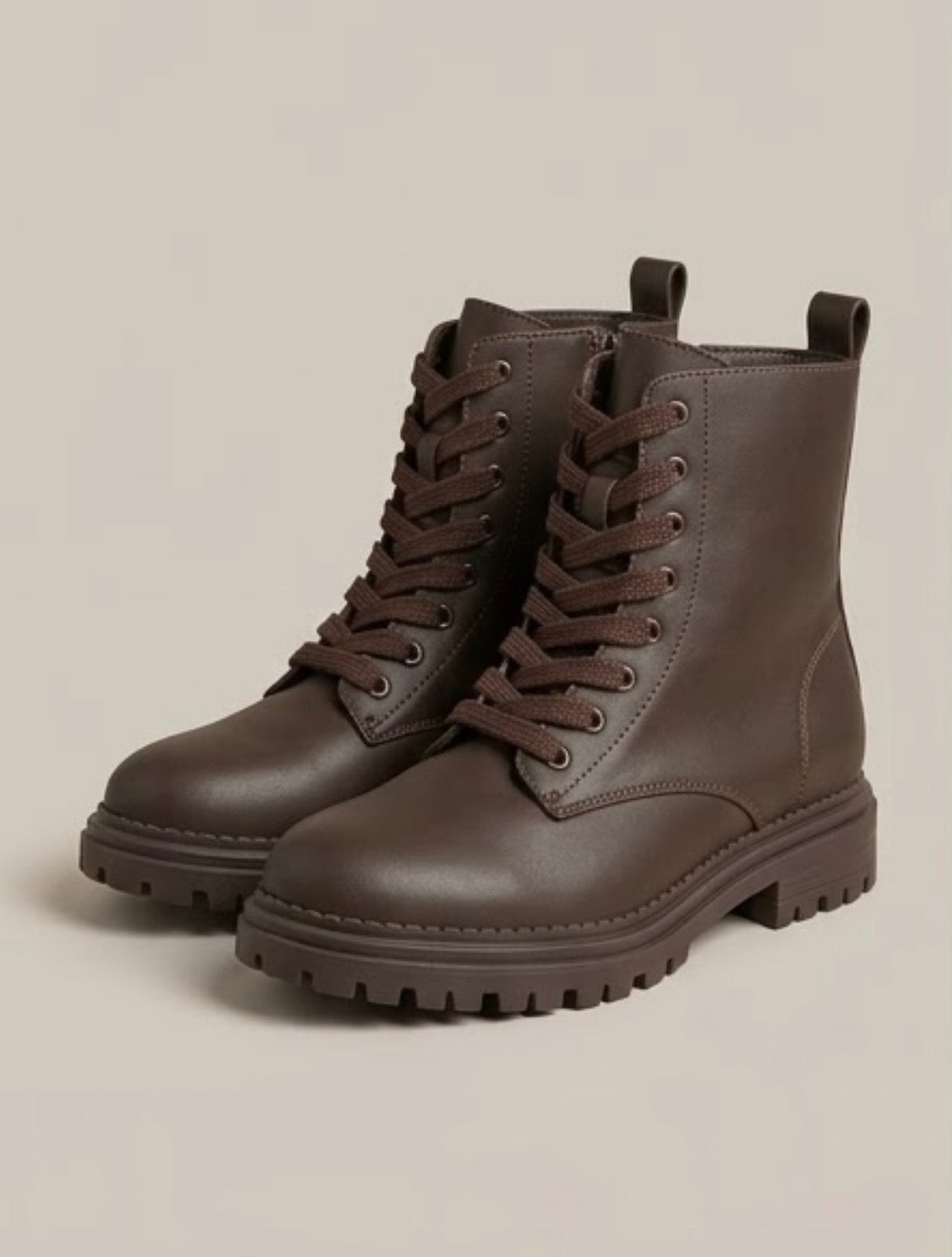Primark Brown Lace-Up Chunky Ankle Boots
