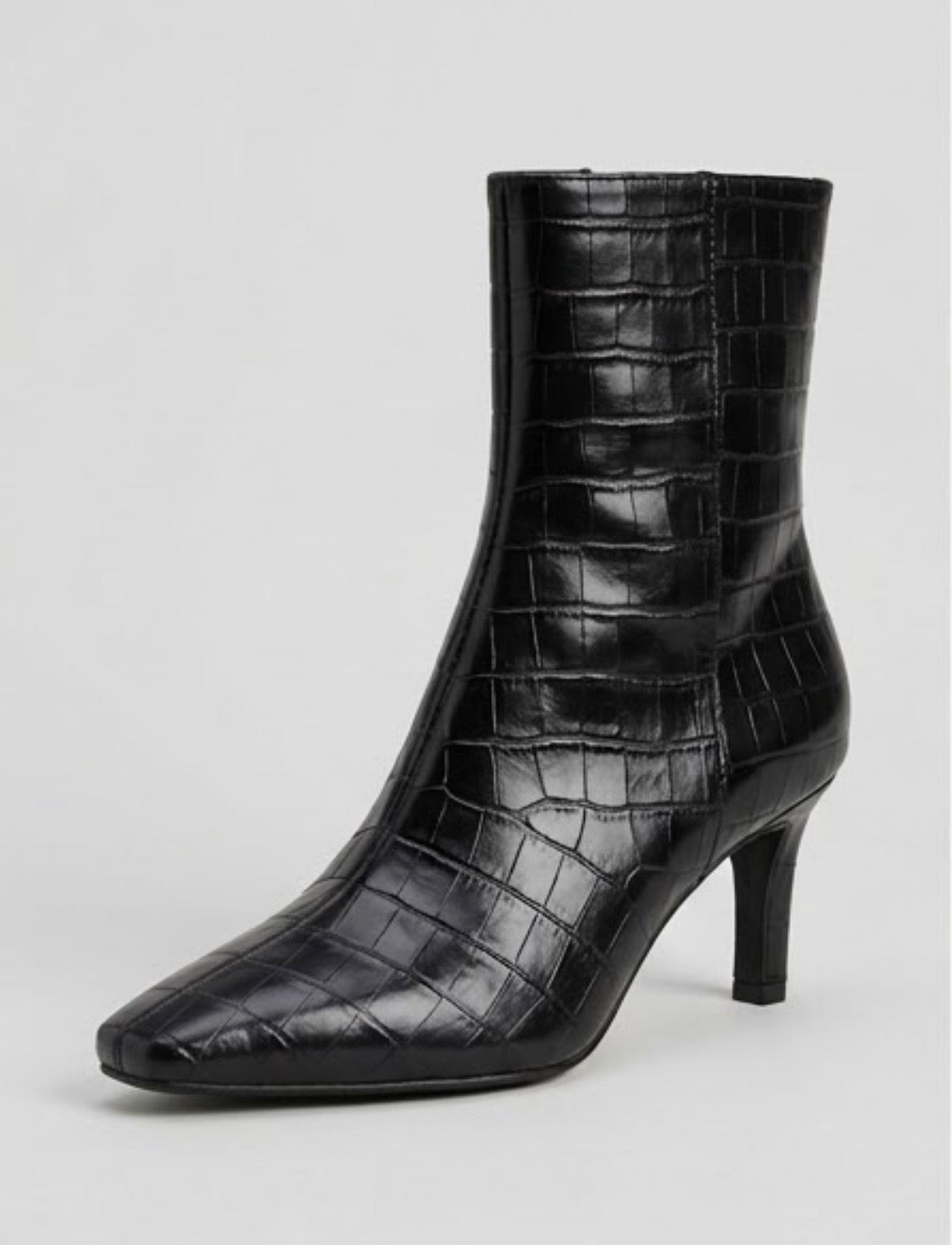 Primark Black Croc-Effect Stiletto Ankle Boots
