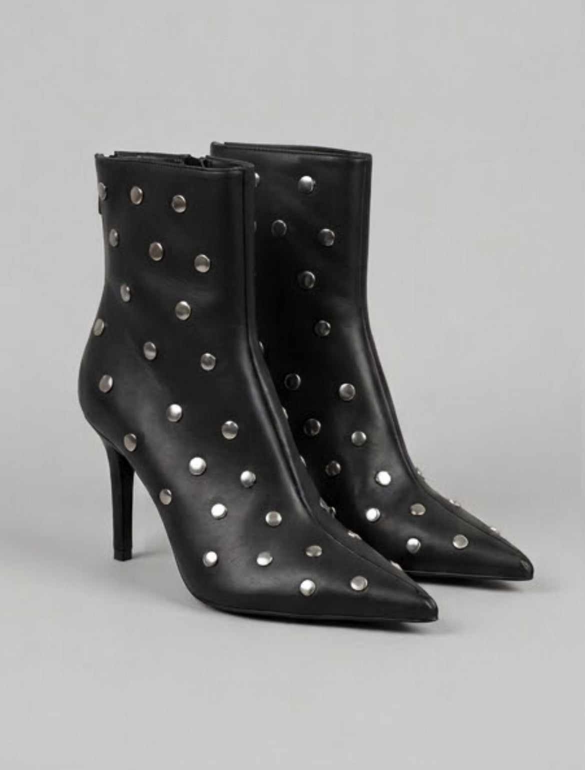 Primark Black Silver Studded Stiletto Ankle Boots