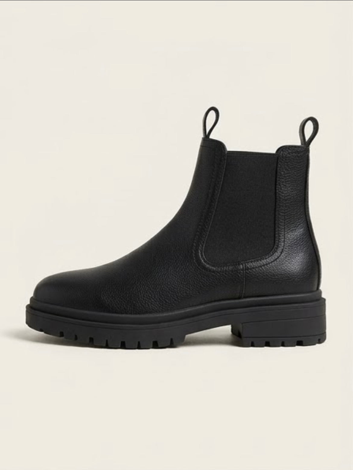 Papaya Black Textured Chelsea Boots