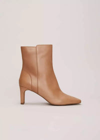 Phase Eight Tan Leather Pointed Toe Block Heel Ankle Boots