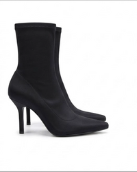 Primark Black Stretch Stiletto Sock Ankle Boots