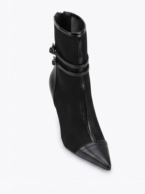 Rita Ora x Primark Black Mesh Stiletto Ankle Boots