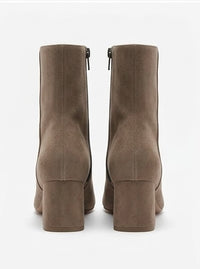 Primark Taupe Suede-Effect Block Heel Ankle Boots
