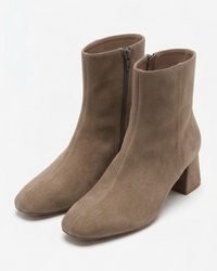 Primark Taupe Suede-Effect Block Heel Ankle Boots