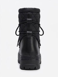 Primark Black Quilted Lace-Up Snow Boots