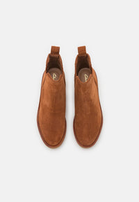 Clarks Cognac Suede Wedge Ankle Boots