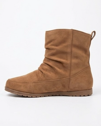 Primark Tan Fur-Lined Slouch Ankle Boots with Tassel