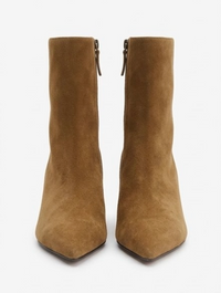 River Island Camel Suede-Effect Pointed Kitten Heel Ankle Boots