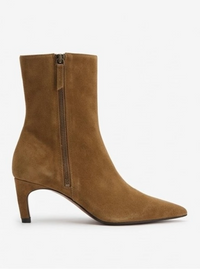 River Island Camel Suede-Effect Pointed Kitten Heel Ankle Boots