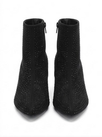 Peacocks Black Embellished Kitten Heel Ankle Boots