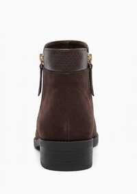 Good for the Sole Dark Brown Suede-Effect Ankle Boots with Side Zip