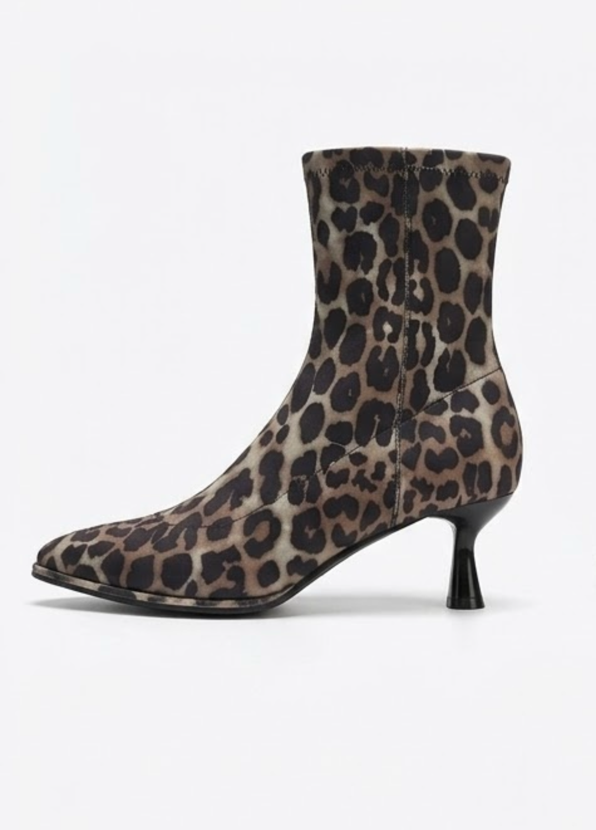 Forever 21 Leopard Print Kitten Heel Sock Ankle Boots