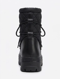 Primark Black Quilted Lace-Up Snow Boots