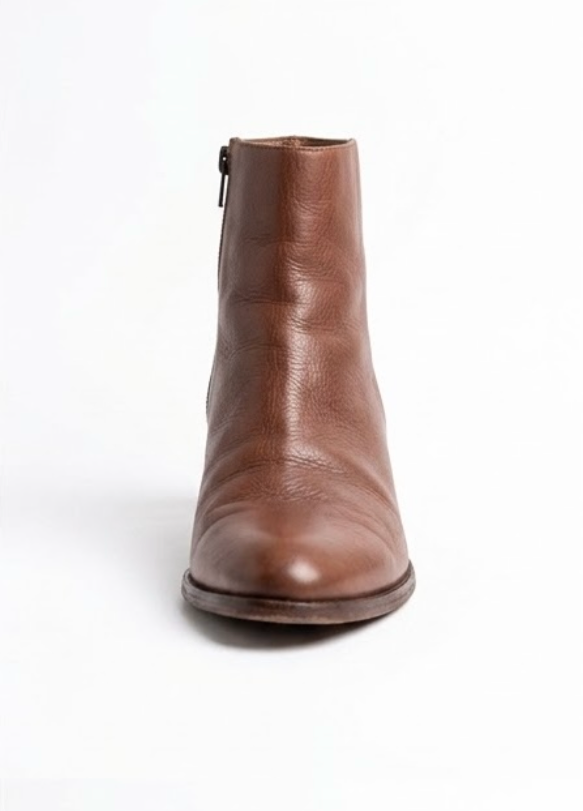 FatFace Tan Leather Block Heel Ankle Boots