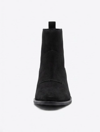 New Look Black Suede-Effect Western Block Heel Ankle Boots