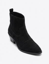 New Look Black Suede-Effect Western Block Heel Ankle Boots