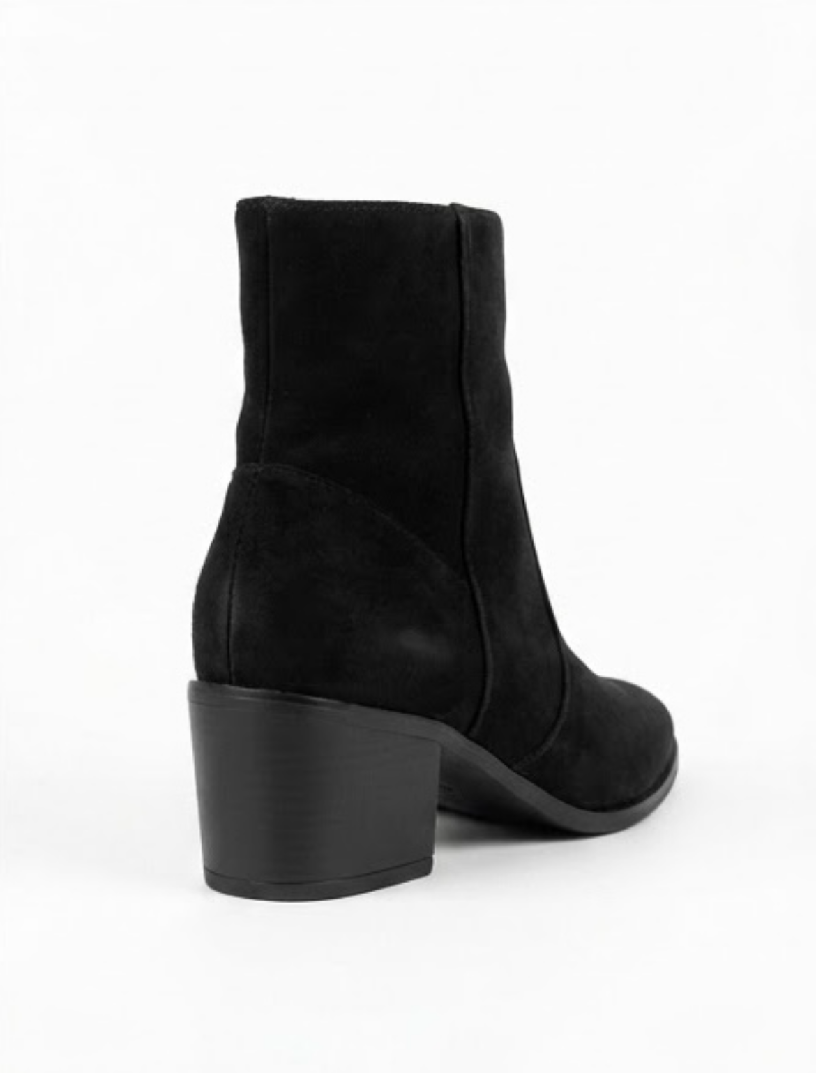 George Black Suede-Effect Block Heel Ankle Boots
