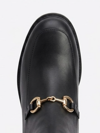 Rita Ora x Primark Black Block Heel Ankle Boots with Gold Snaffle Trim