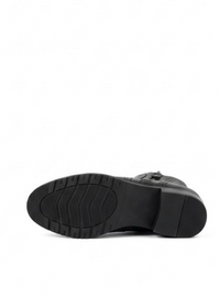 Pavers Black Brogue Ankle Boots with Silver Toe Trim