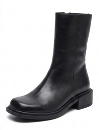 Primark Black Square Toe Mid-Calf Boots