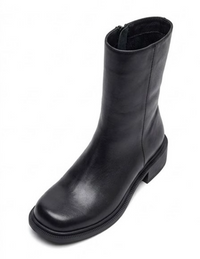 Primark Black Square Toe Mid-Calf Boots