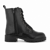 Pretty Little Thing Black Lace-Up Combat Ankle Boots