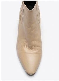 Monsoon Beige Square Toe Block Heel Chelsea Boots