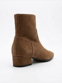 Primark Brown Suede-Effect Low Block Heel Ankle Boots