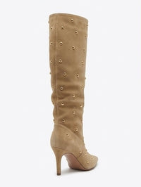 Primark Camel Suede-Effect Studded Stiletto Knee-High Boots
