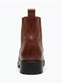 Lotus Brown Chelsea Ankle Boots with Cleated Sole