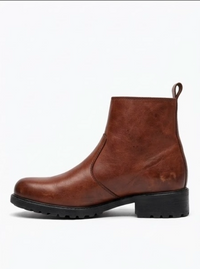 Lotus Brown Chelsea Ankle Boots with Cleated Sole