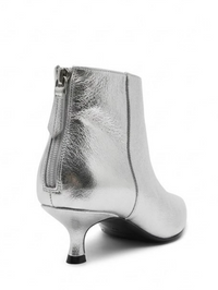 TU Silver Metallic Kitten Heel Ankle Boots
