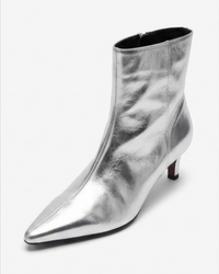 River Island Silver Metallic Kitten Heel Ankle Boots