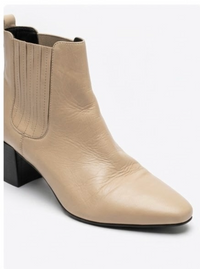Monsoon Beige Square Toe Block Heel Chelsea Boots
