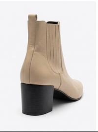 Monsoon Beige Square Toe Block Heel Chelsea Boots