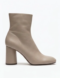River Island Beige Round Block Heel Ankle Boots