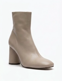 River Island Beige Round Block Heel Ankle Boots