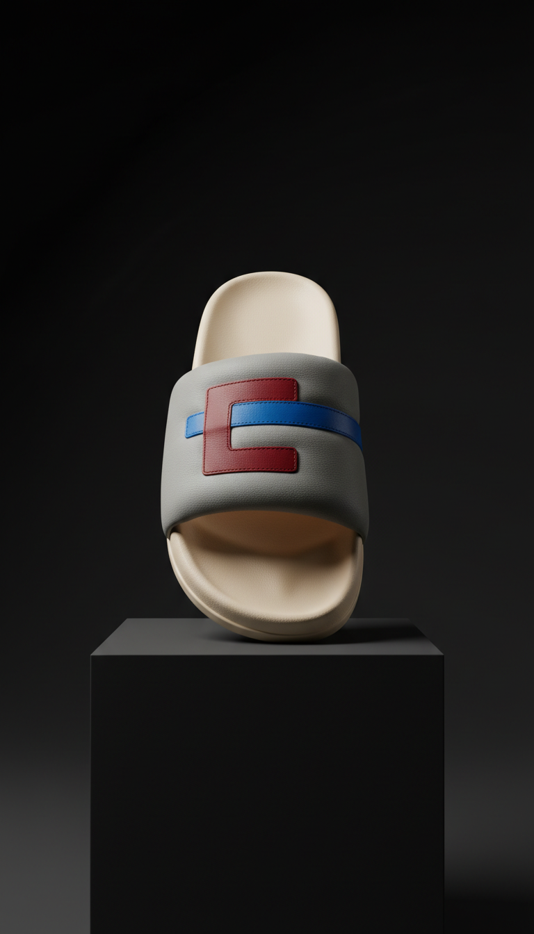 Luxury branded slide sandal