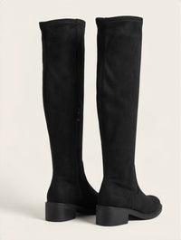 Primark Black Suede-Effect Over-the-Knee Low Heel Boots