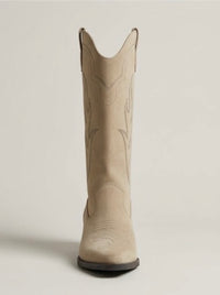 Primark Beige Suede Embroidered Cowboy Boots
