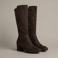 George Brown Suede-Effect Knee-High Block Heel Boots