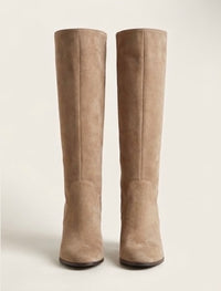Primark Camel Suede Knee-High Block Heel Boots