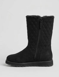 Skechers Black Quilted Fur-Lined Mid-Calf Boots