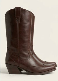 Primark Burgundy Wingtip Western Mid-Calf Boots